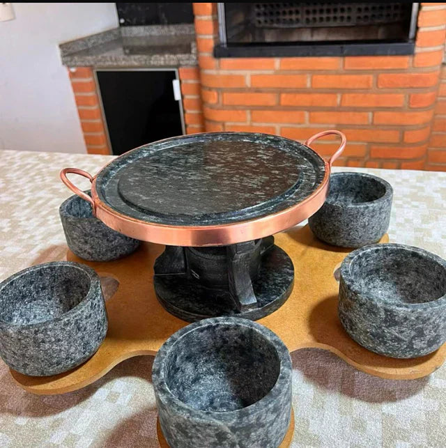 Conjunto Para Churrasco Com Base Giratória - 9 Peças