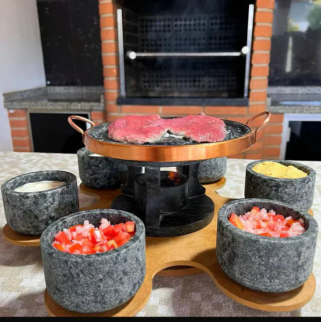 Conjunto Para Churrasco Com Base Giratória - 9 Peças